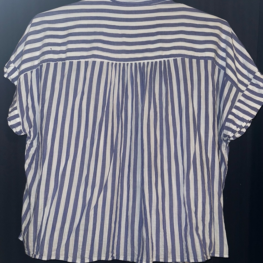 Lane Bryant Blue and White Striped Casual Shirt Women’s size 22. - Picture 2 of 3